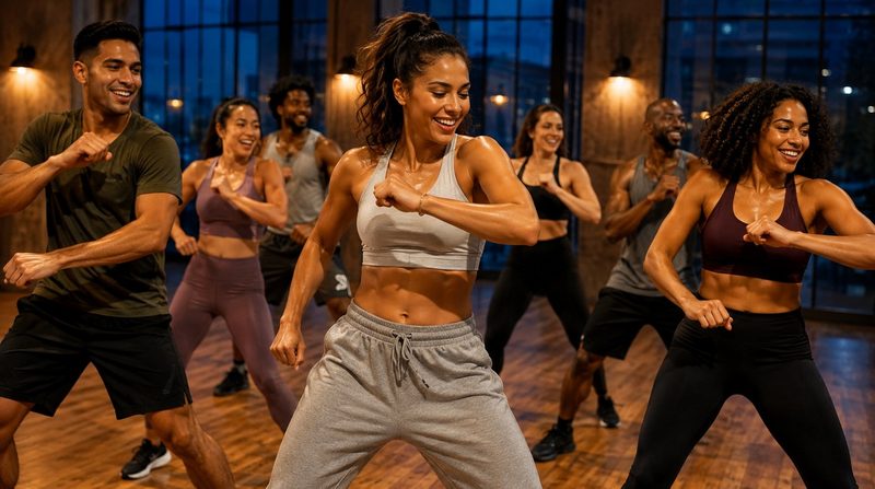 A social dance fitness class