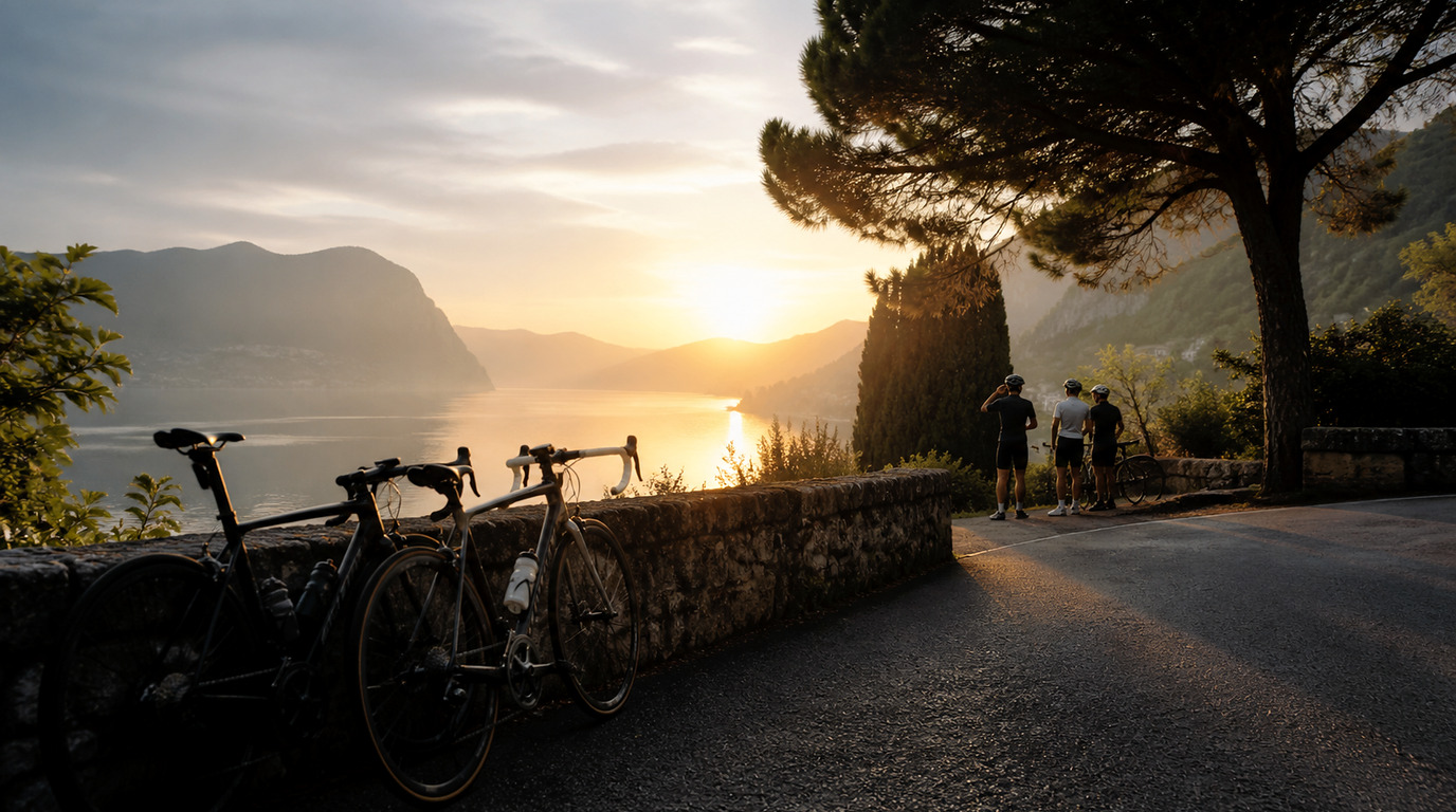 Cyclists enjoying a social morning ride