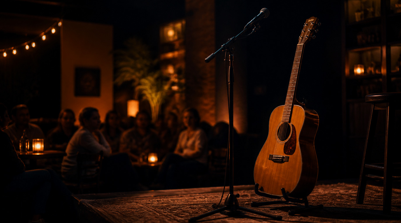 Friends enjoying a live music evening