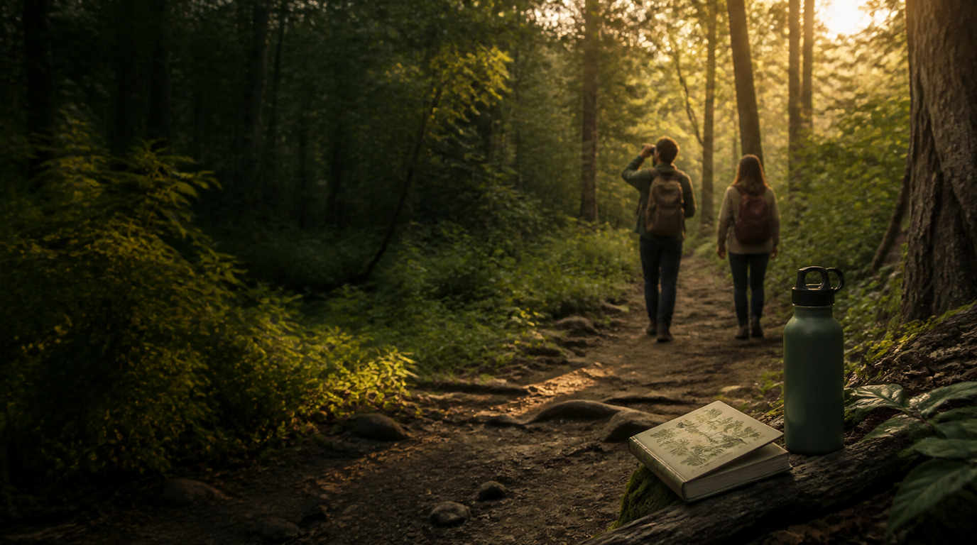 People meeting for an evening nature walk